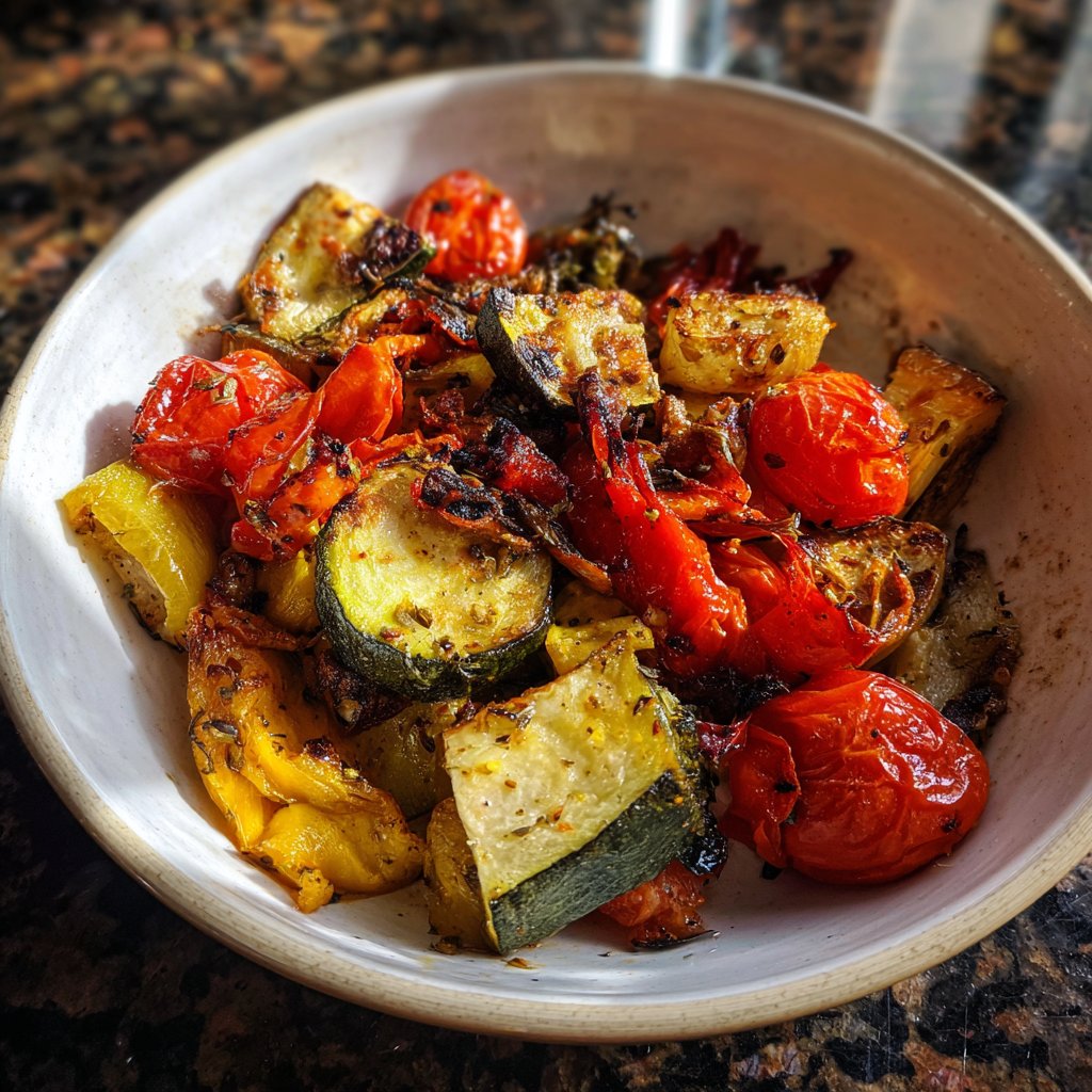 Mittagessen mit Ofengemüse