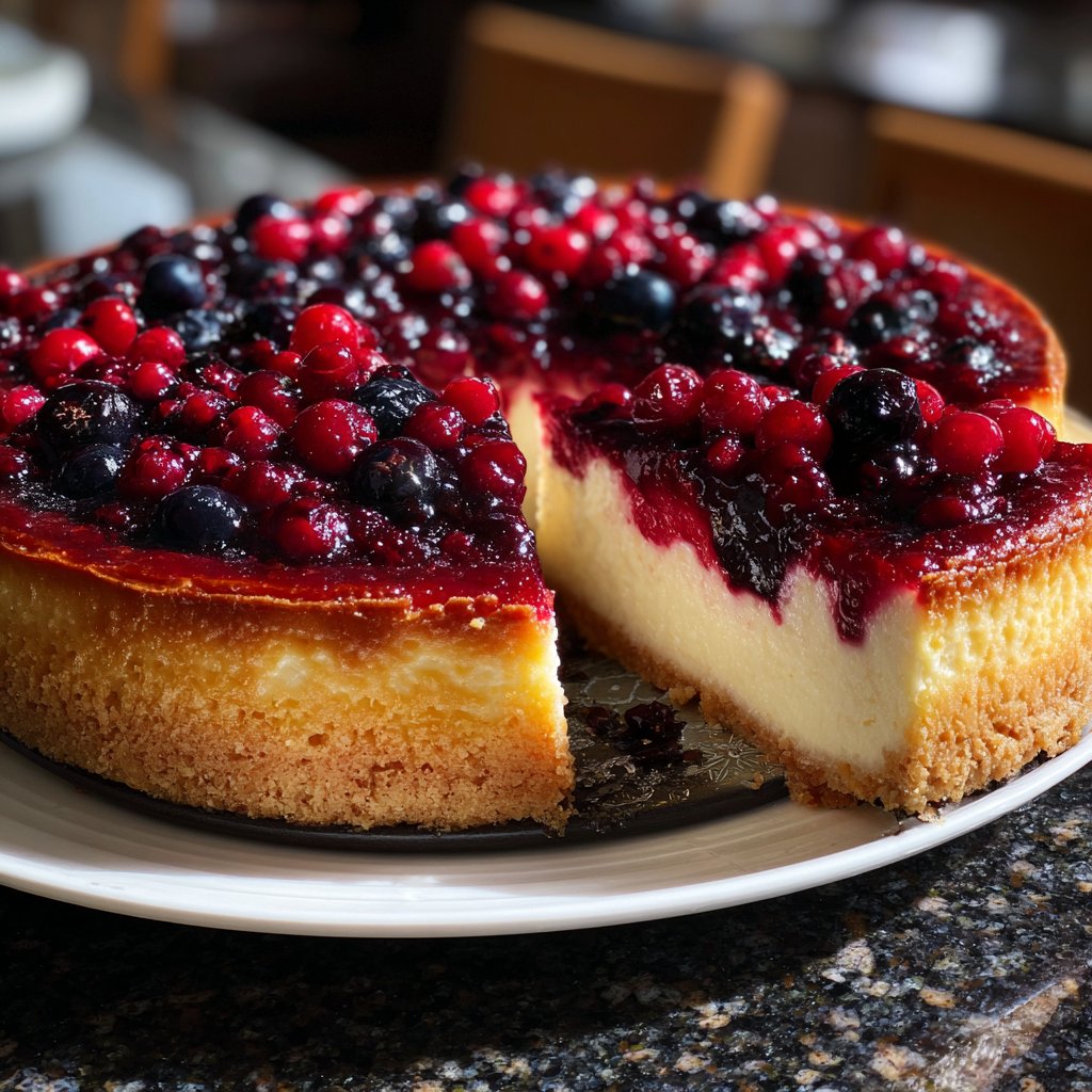 Käsekuchen mit Beeren-Topping