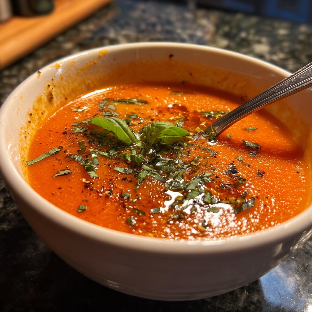 Tomatensuppe mit Knoblauch
