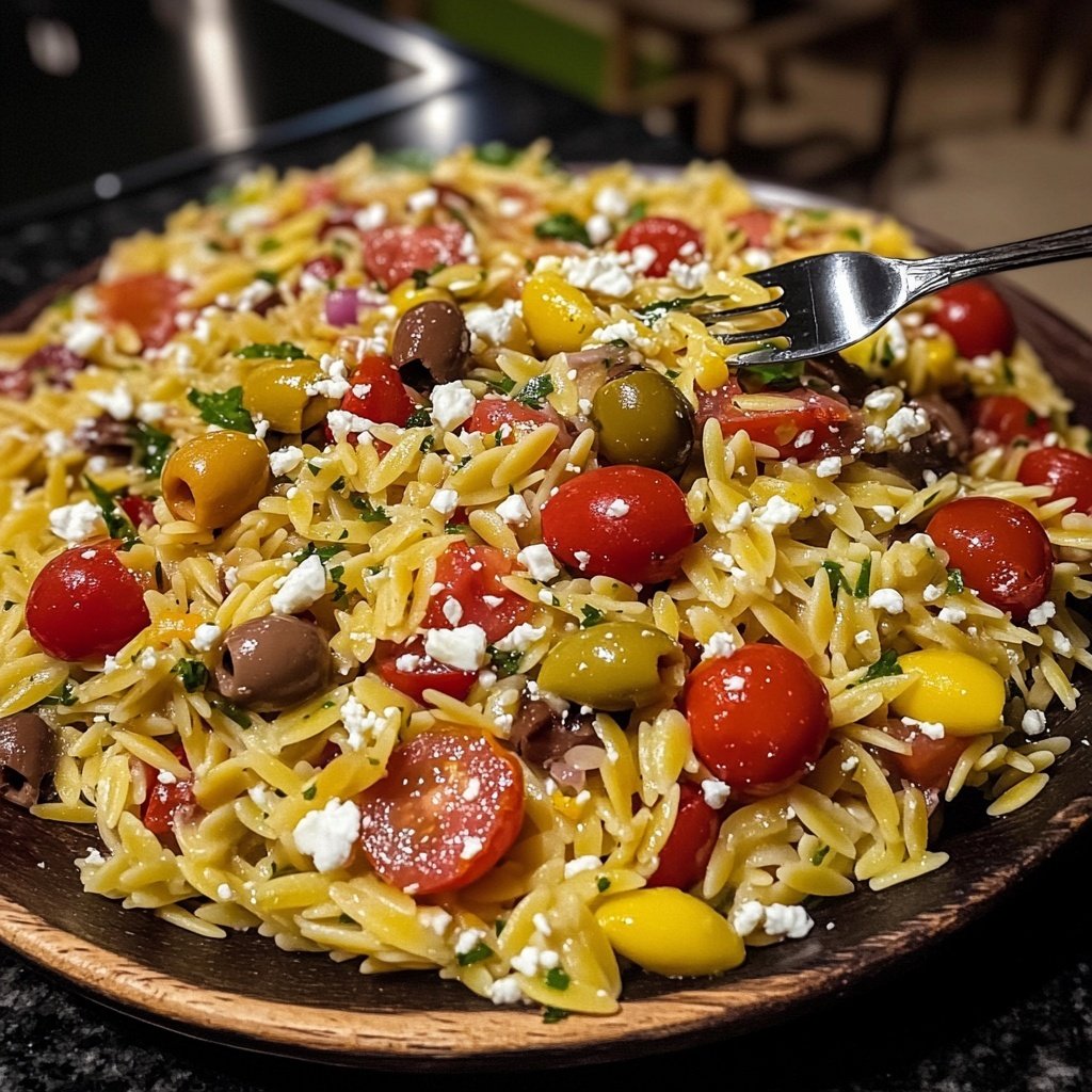 Griechischer Orzo Nudelsalat