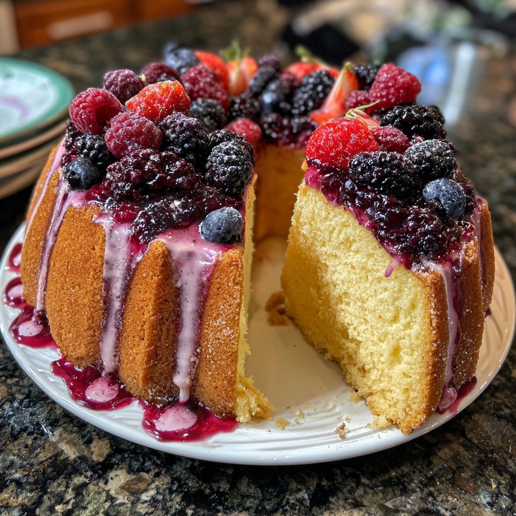 Geburtstagskuchen mit Fruchtspiegel