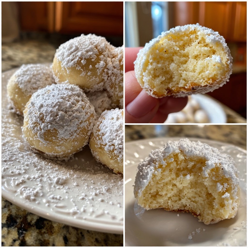 Quarkbällchen mit Puderzucker